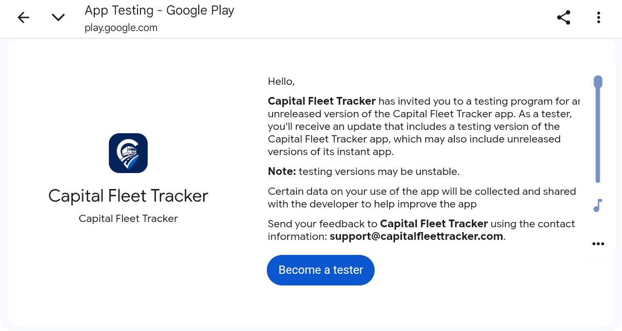 Google Play testing invitation screen with a Become a tester button